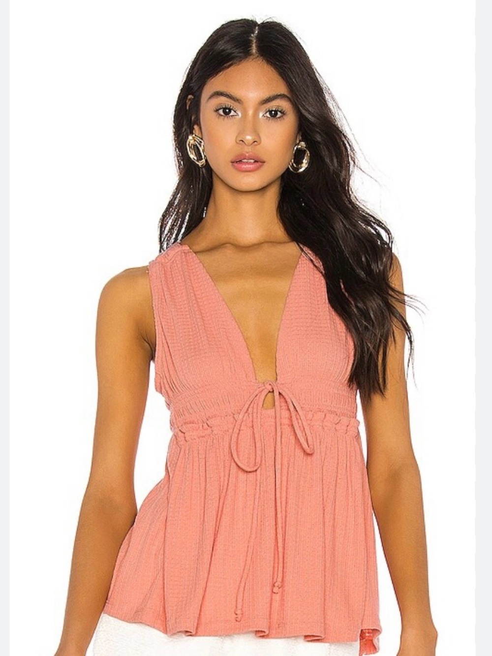 Free People Beach Bound Tank XS Peachy Pink